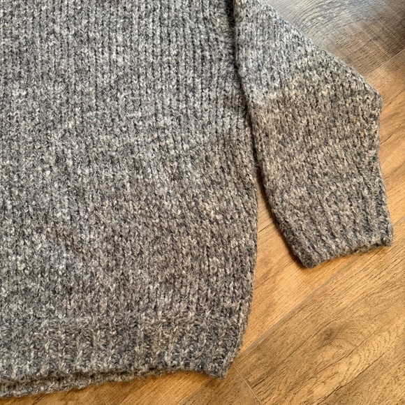Knit Mix Womens XL Gray Chunky Knit Mock Neck Sweater Turtleneck Oversized Fall - Picture 4 of 10
